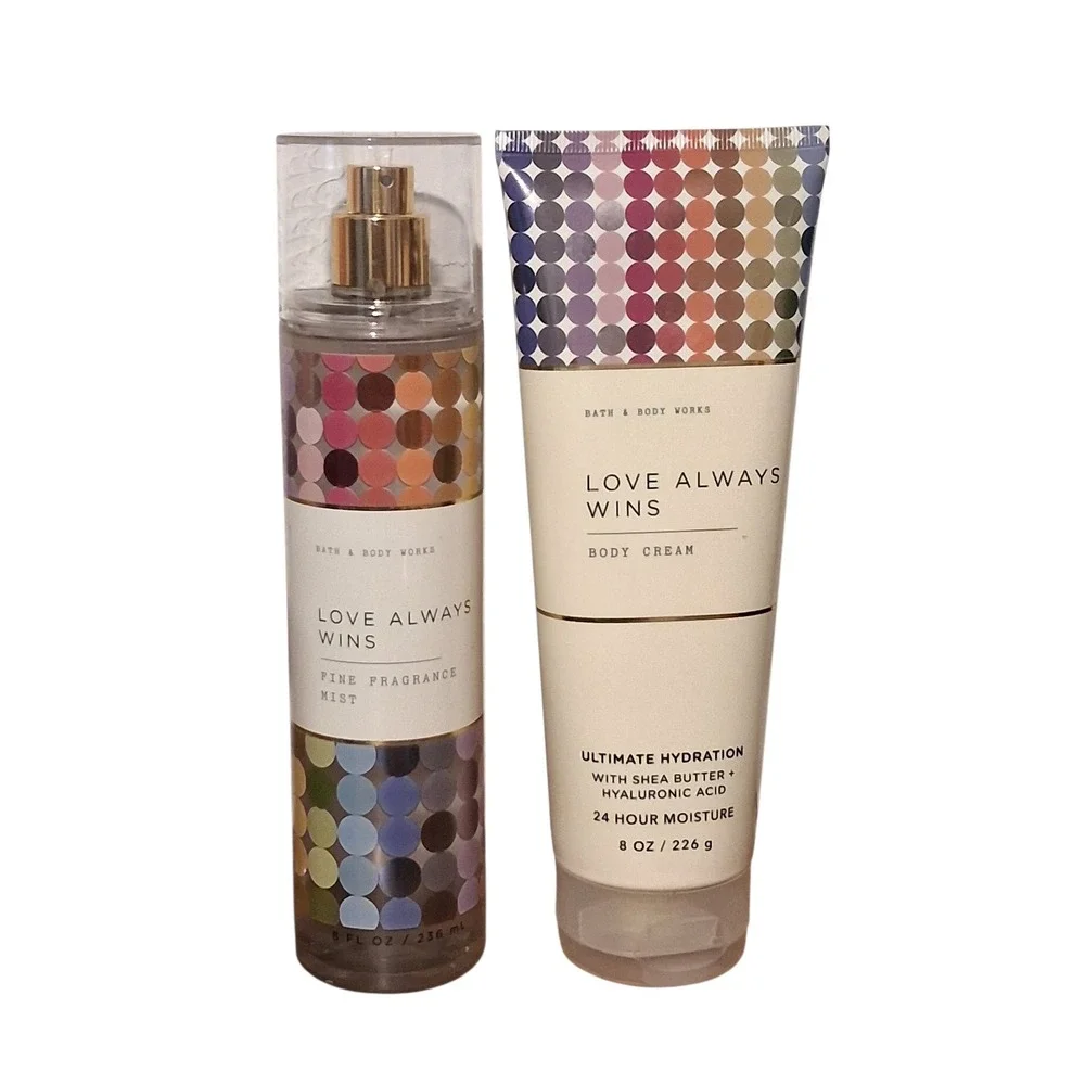 Bath & Body Works Seasonal Retired Love Always Wins 2pcs Bundle Mist & Cream